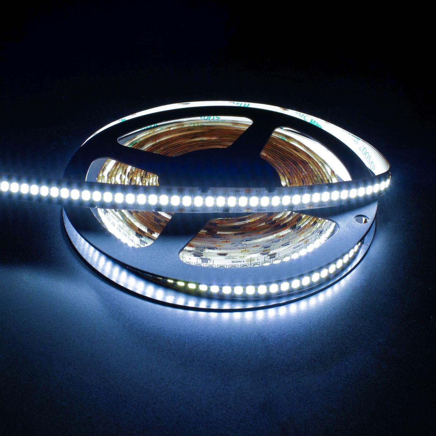 5m (500cm) LED Streifen Band Leiste 24V Kalt Weiß 6000K IP20 1200LEDs 240LED/m SMD2835