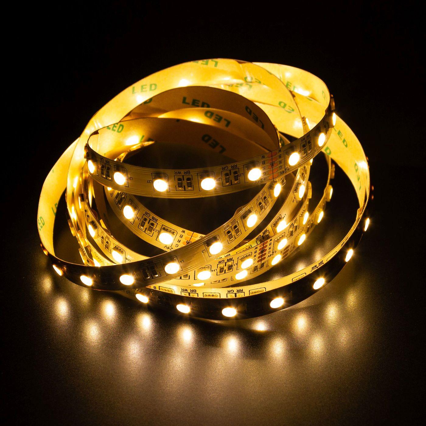 5m (500cm) RGBWW 3000K 4in1 LED Streifen Band Leiste 24V IP20 300LEDs 60LED/m SMD5050
