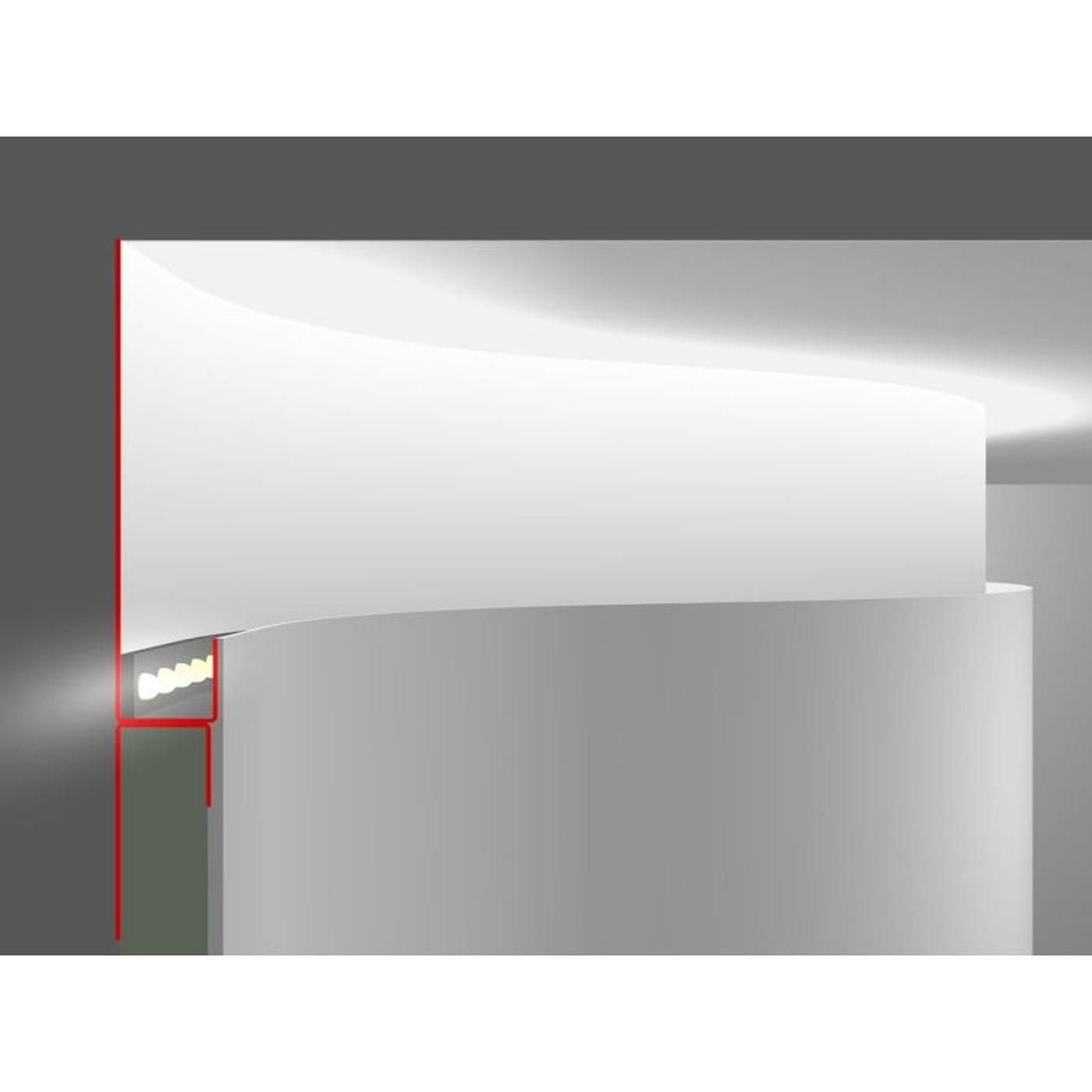 2m LED Trockenbauprofil SNL flex für Rundungen 70mm Sichtschenkel für Gipskartonplatten Stahl Zinkblech