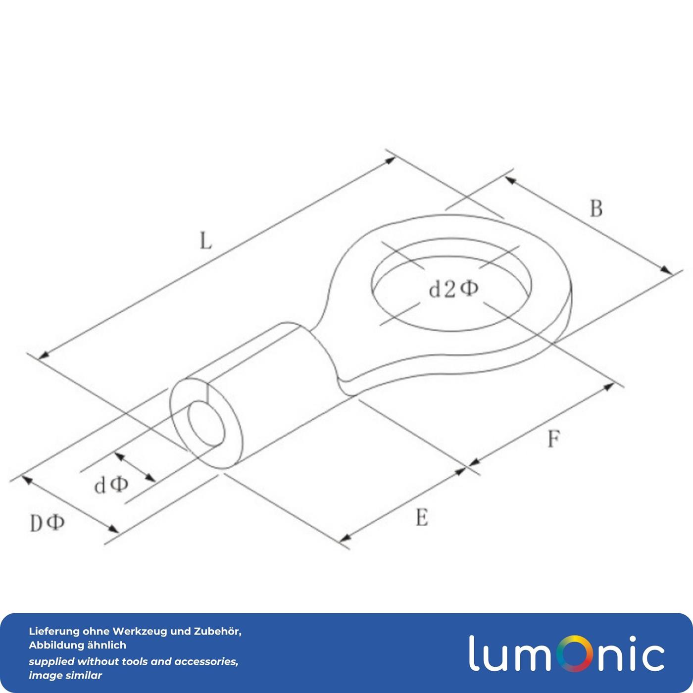 10x Ringkabelschuh blank 30-50mm² Lochdurchmesser M12 Ringzunge Kupfer verzinnt