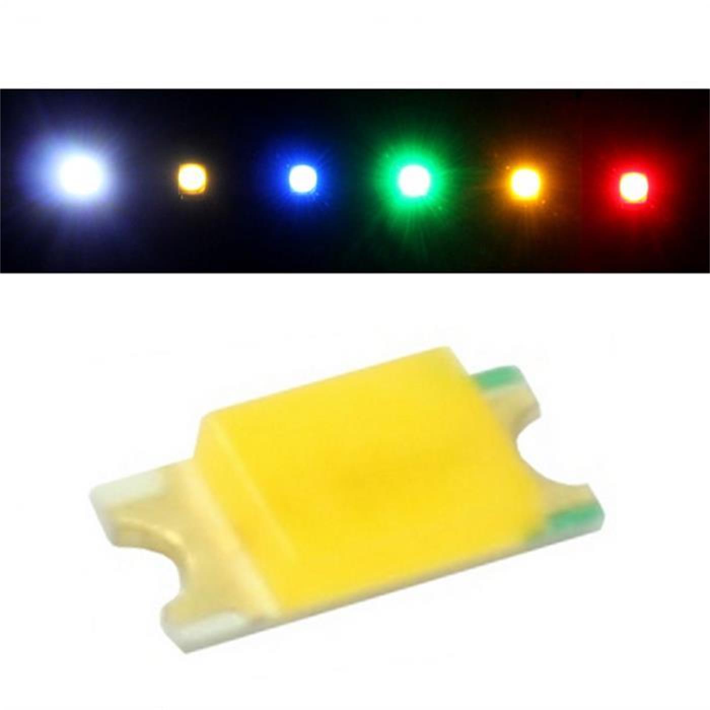 20x Superhelle LEDs SMD 0603 Rot 20mA 2V 130…160mcd 120° 1,6x0,8mm
