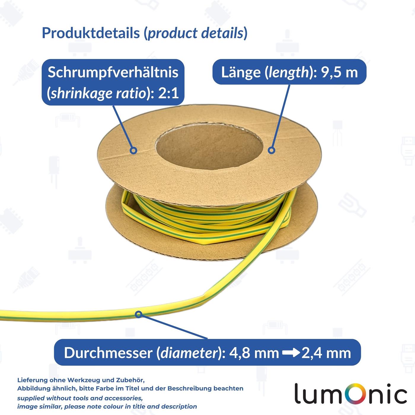 9,5m Schrumpfschlauch Box 2:1 4,8 -> 2,4mm Schwarz