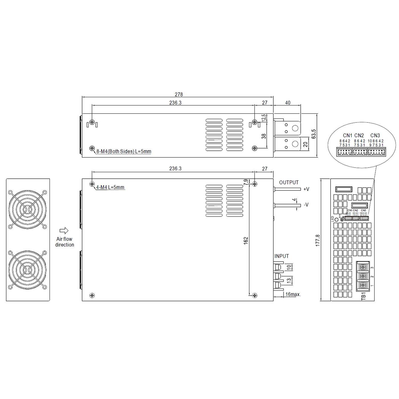 RSP-3000-48 3000W 48V 62,5A Industrielles Netzteil