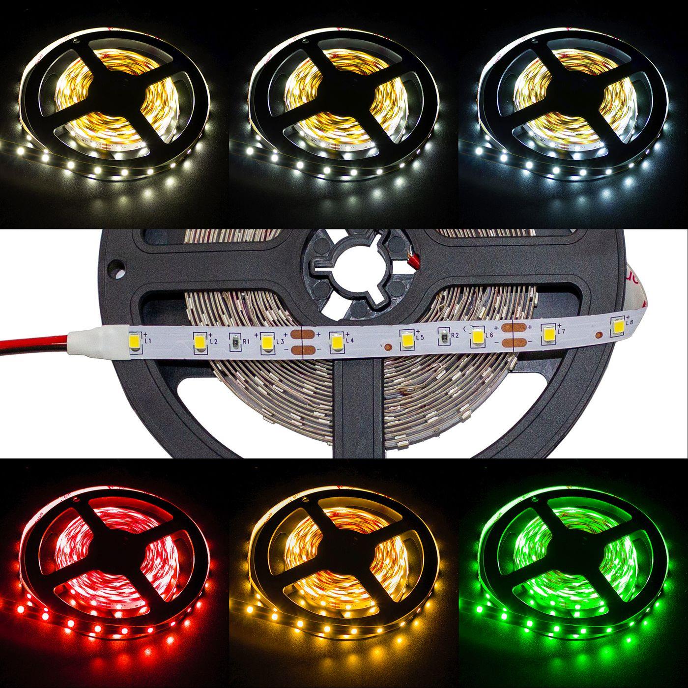 5m (500cm) LED Streifen Band Leiste 24V Warm Weiß 3000K IP20 300LEDs 60LED/m SMD2835