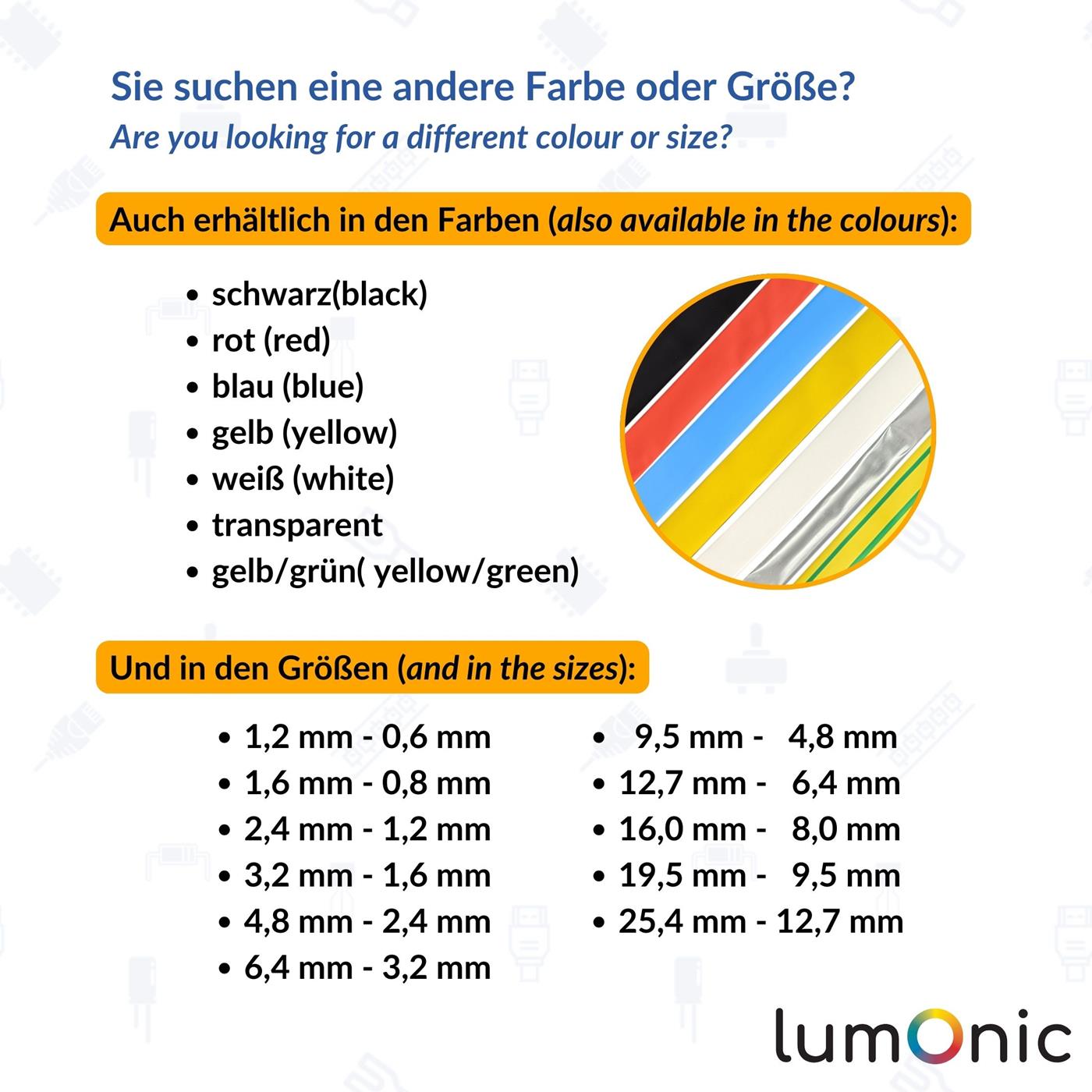 6,5m Schrumpfschlauch Box 2:1 9,5 -> 4,8mm Gelb