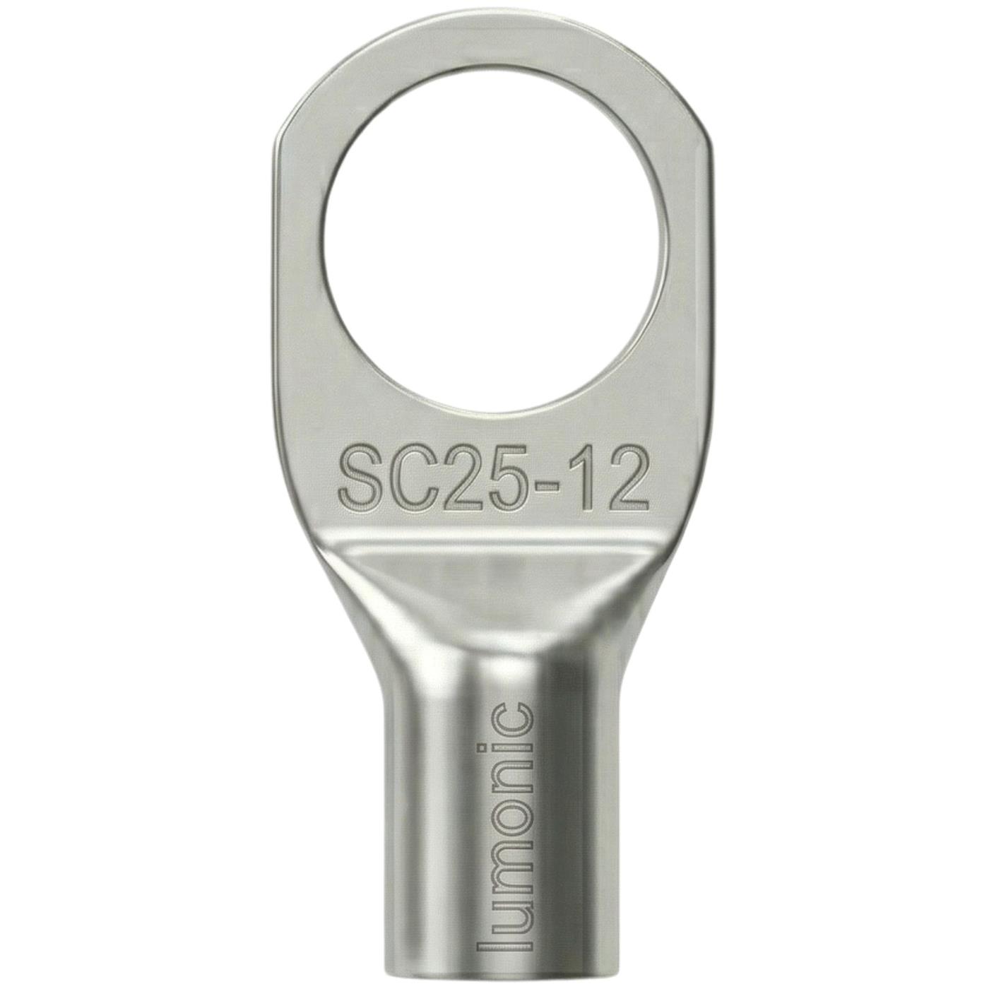 10x Rohrkabelschuh blank 25mm² Lochdurchmesser M12 SC25-12 Ringzunge Kupfer verzinnt