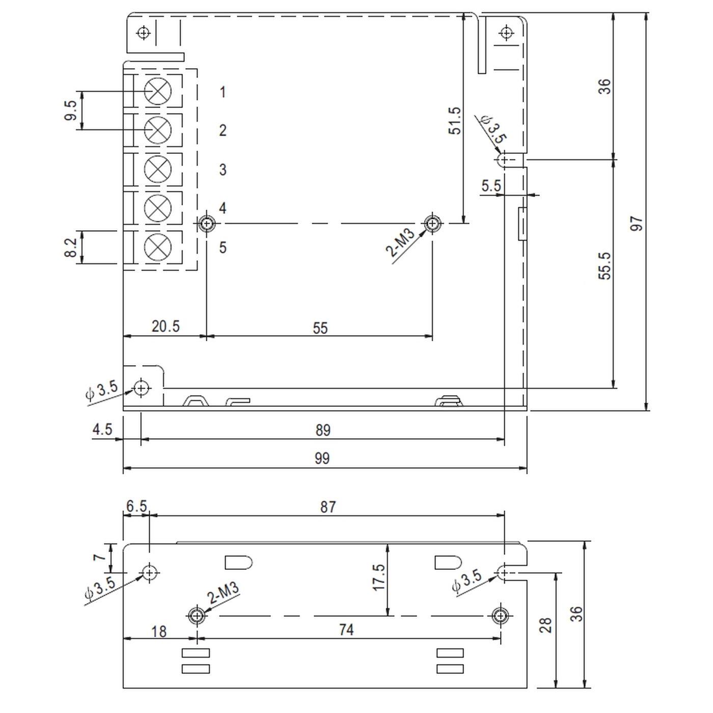 RS-50-48 50W 48V 1,1A Industrielles Netzteil