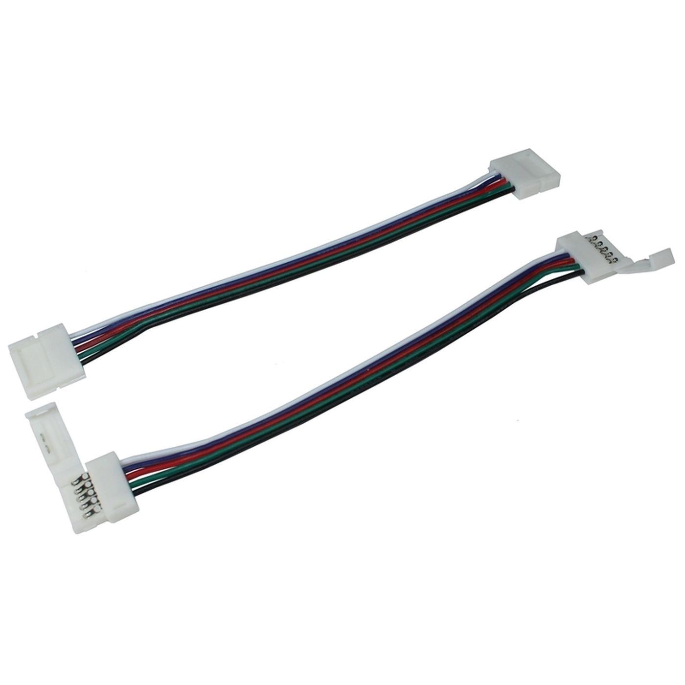 100cm RGBW LED Clip Verbinder mit Kabel für 10mm RGBW LED Streifen 15x5mm
