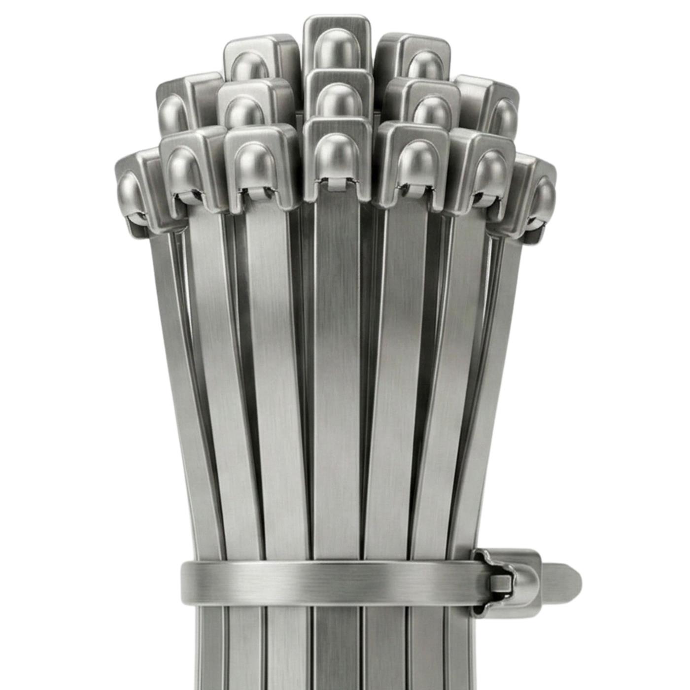 Kabelbinder Edelstahl, 520 × 4,6mm, extra stark, bis 46kg Zugfestigkeit, bis 500°C, UV-Beständig & Wetterfest, Kabelbinder Metall für Outdoor, Solar, Auspuff & Zaun