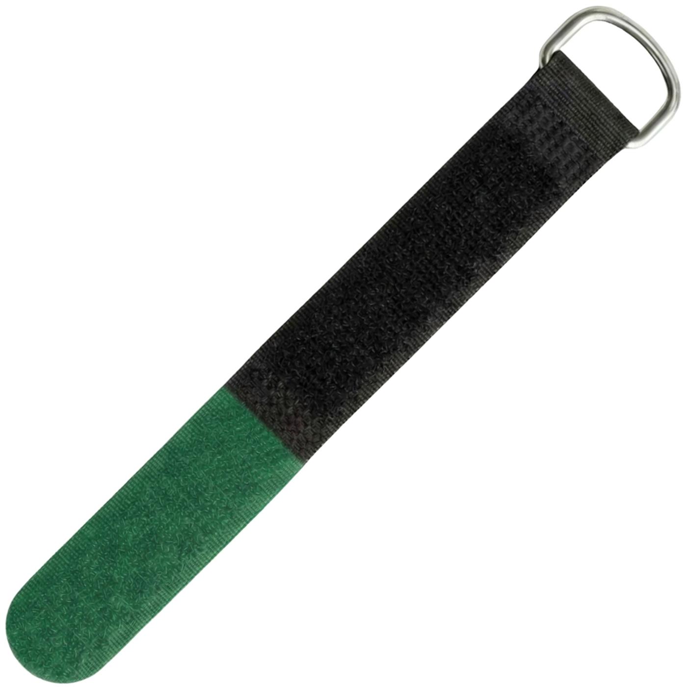Lumonic 10 Stück Klettkabelbinder schwarz / grün, 150x16mm, normal, robuste Metallöse, Kabelklett mehrfach wiederverwendbar, einfaches Kabelmanagement und Ordnung