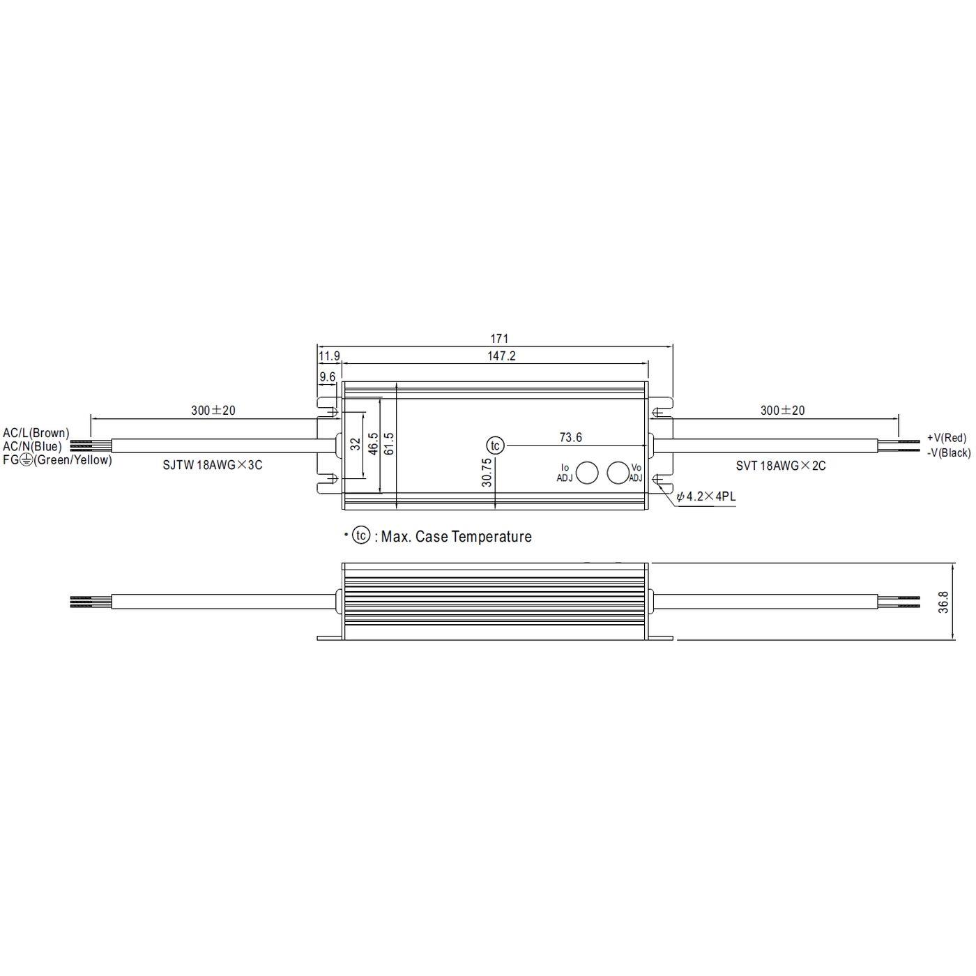 HLG-60H-24A 60W 24V 2,5A LED Netzteil Trafo Treiber IP65