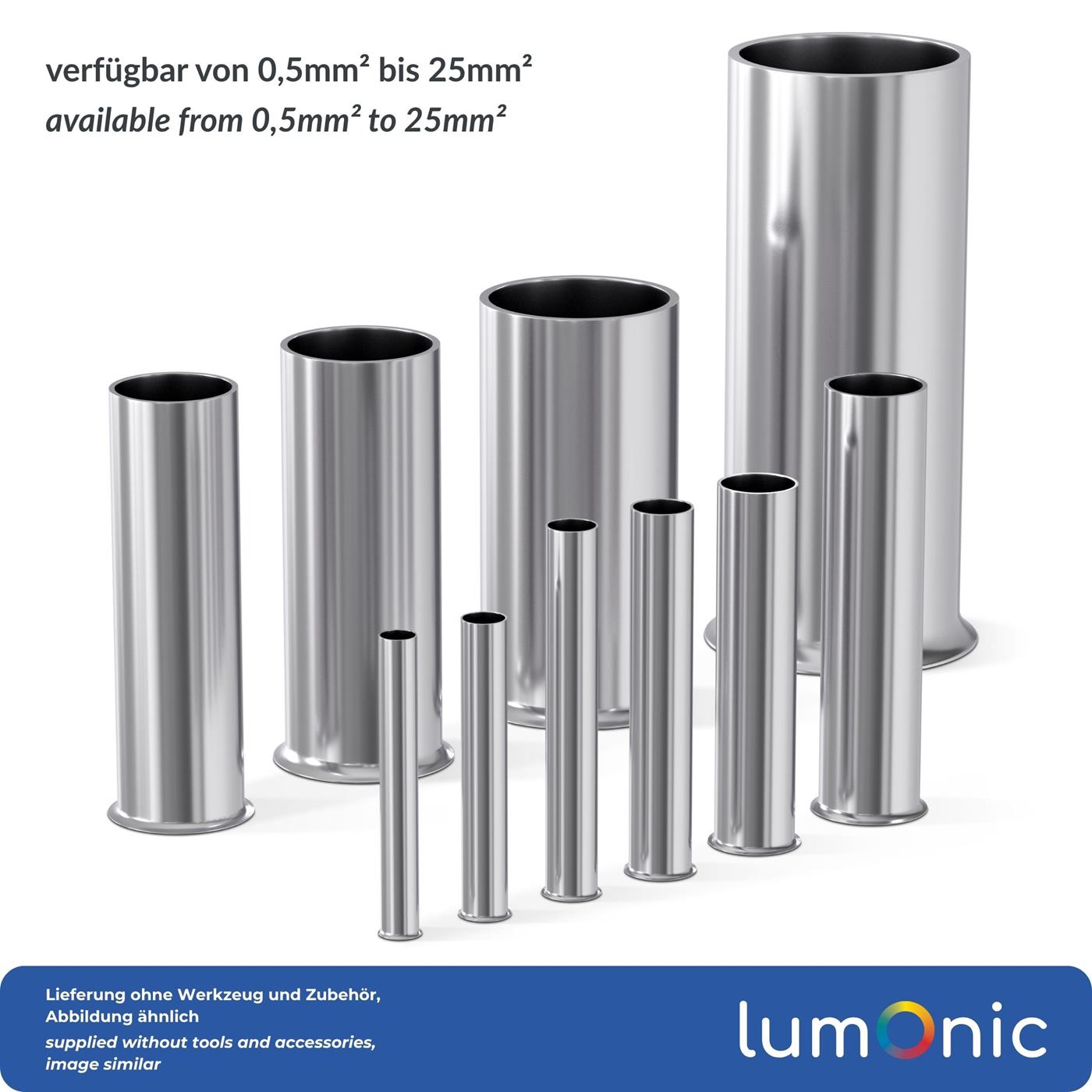100x Aderendhülse blank 0,5mm² Kupfer verzinnt 1x8mm Hülse