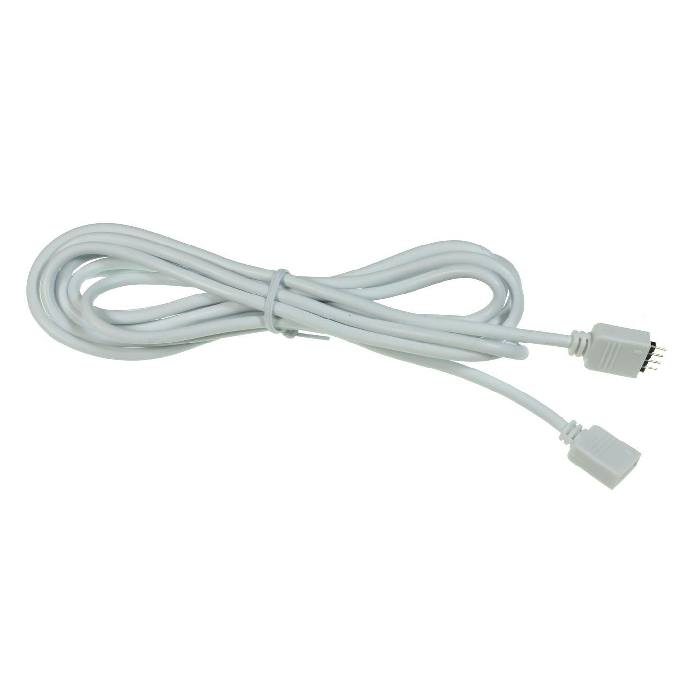 2m RGB LED Verlängerungskabel Steckverbinder 4 Pin Buchse + 4 Pin Stecker 13x6mm Weiß