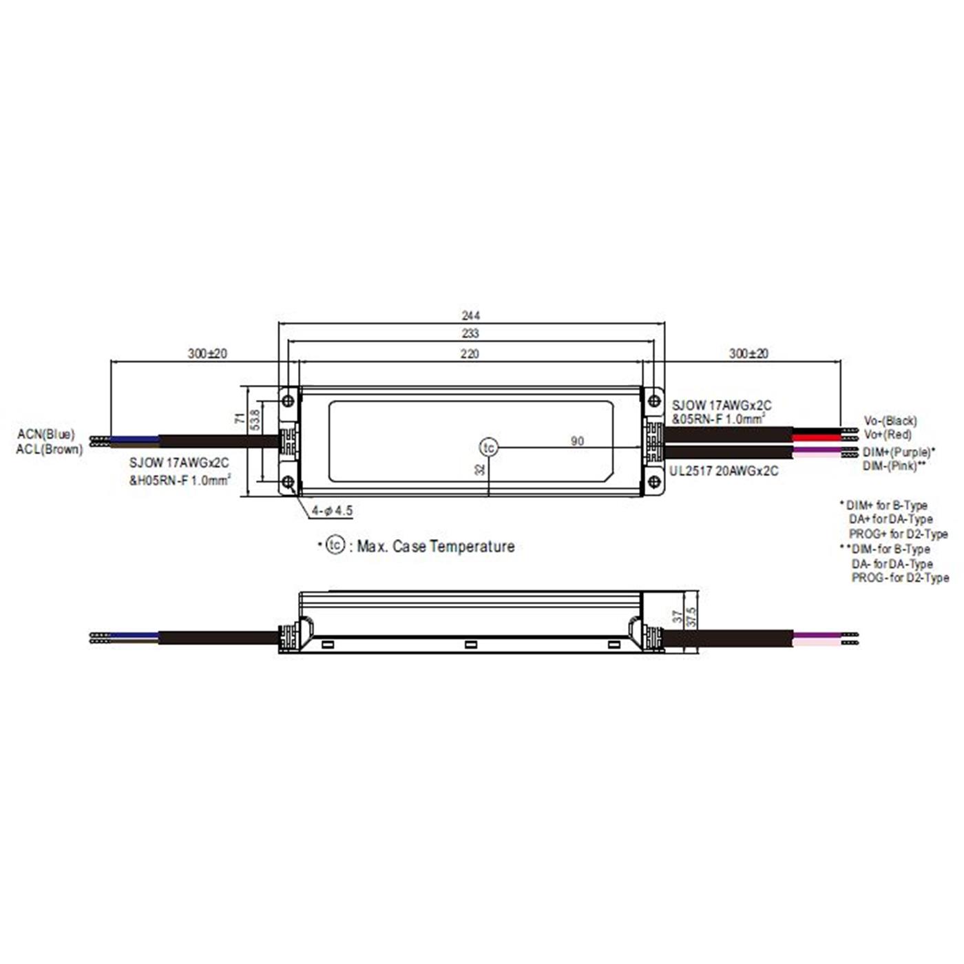 ELG-240-48B-3Y 240W 48V 5A LED Netzteil Trafo Treiber IP67 Dimmbar 0-10V PWM