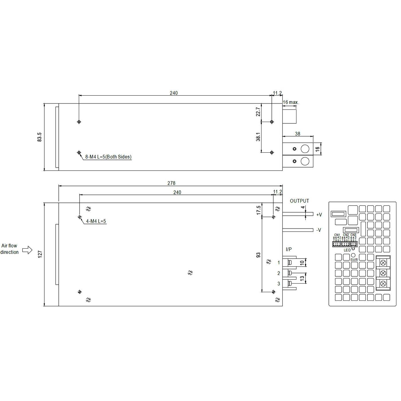 RSP-1500-5 1200W 5V 240A Industrielles Netzteil