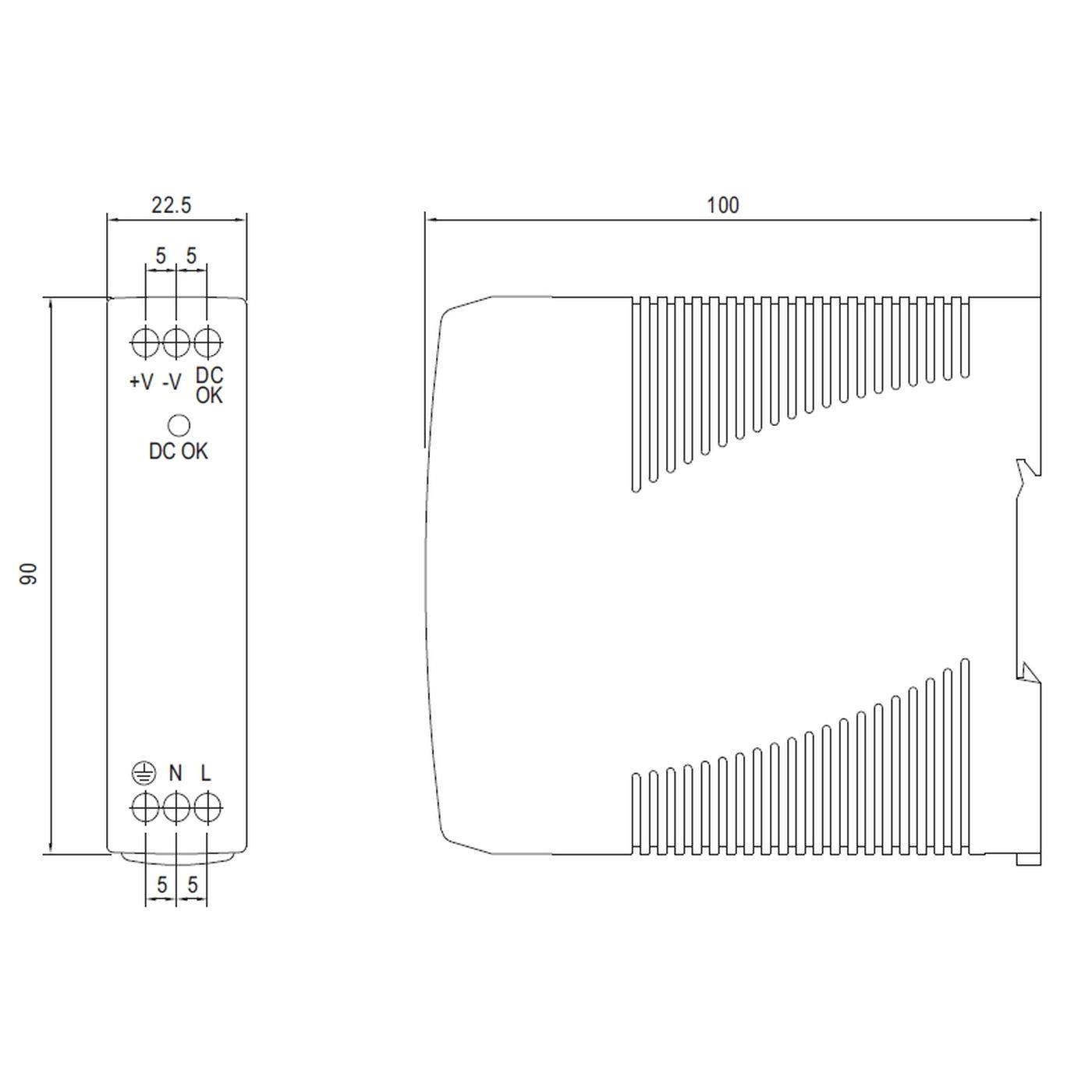 MDR-20-12 20W 12V 1,67A Hutschienen Netzteil