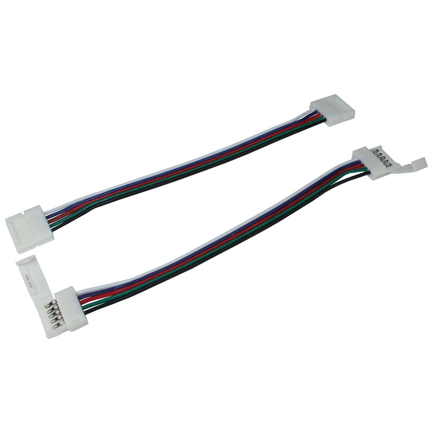 50cm RGBW LED Clip Verbinder mit Kabel für 12mm RGBW LED Streifen 17x5mm