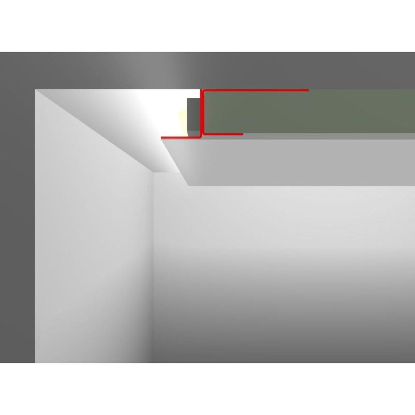 2m LED Trockenbauprofil ADP für freie Flächengestaltung für Gipskartonplatten Stahl Zinkblech