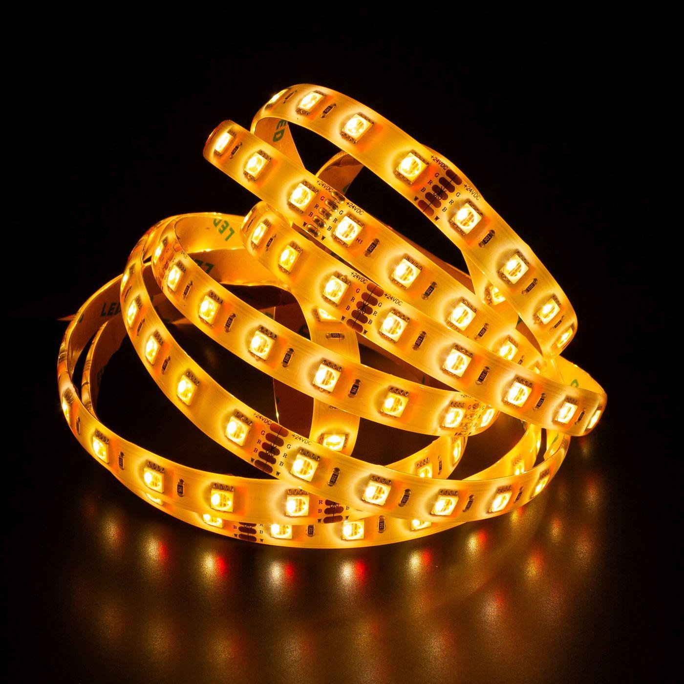 5m (500cm) RGBWW 3000K 4in1 LED Streifen Band Leiste 24V IP65 300LEDs 60LED/m SMD5050