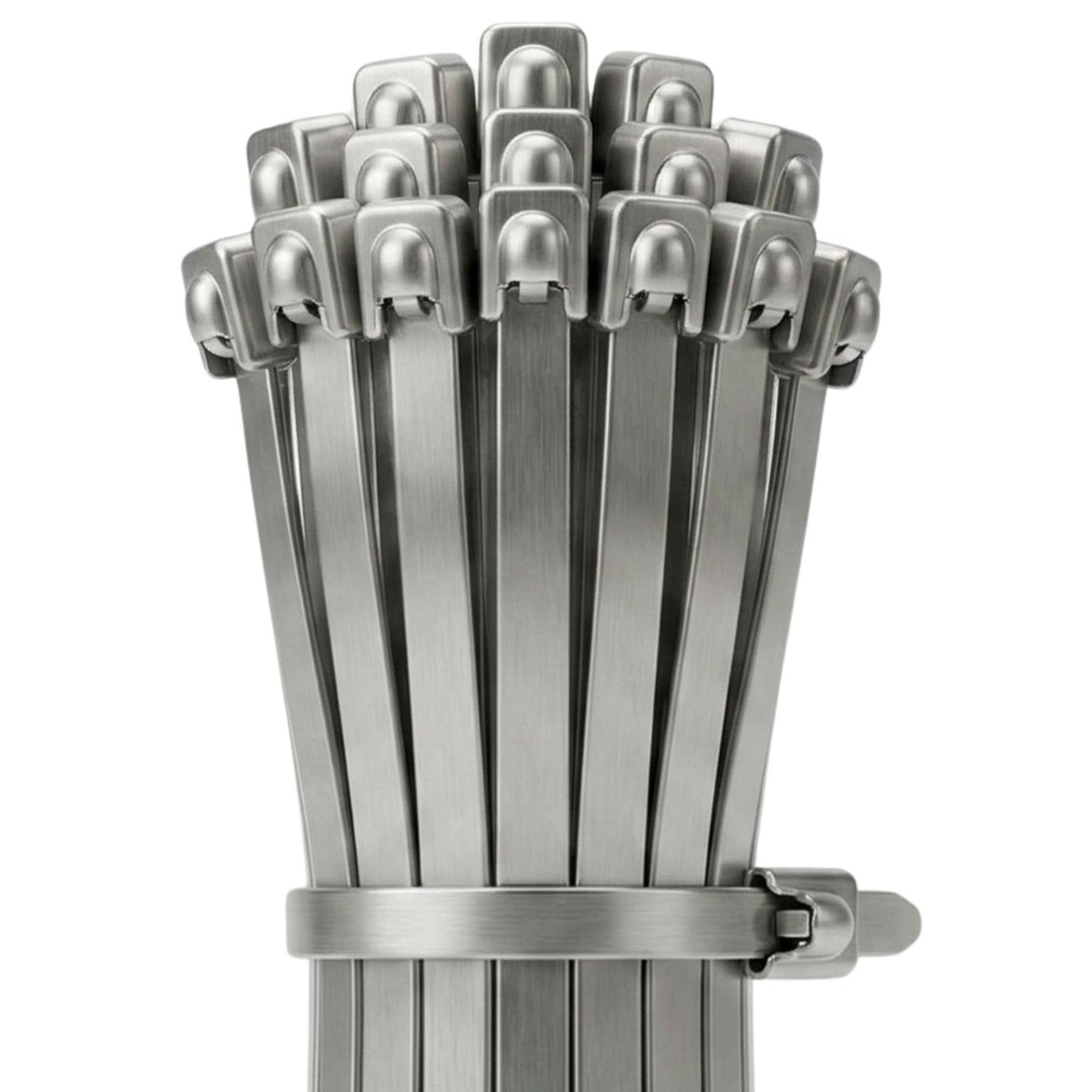 Kabelbinder Edelstahl, 680 × 7,9mm, extra stark, bis 114kg Zugfestigkeit, bis 500°C, UV-Beständig & Wetterfest, Kabelbinder Metall für Outdoor, Solar, Auspuff & Zaun