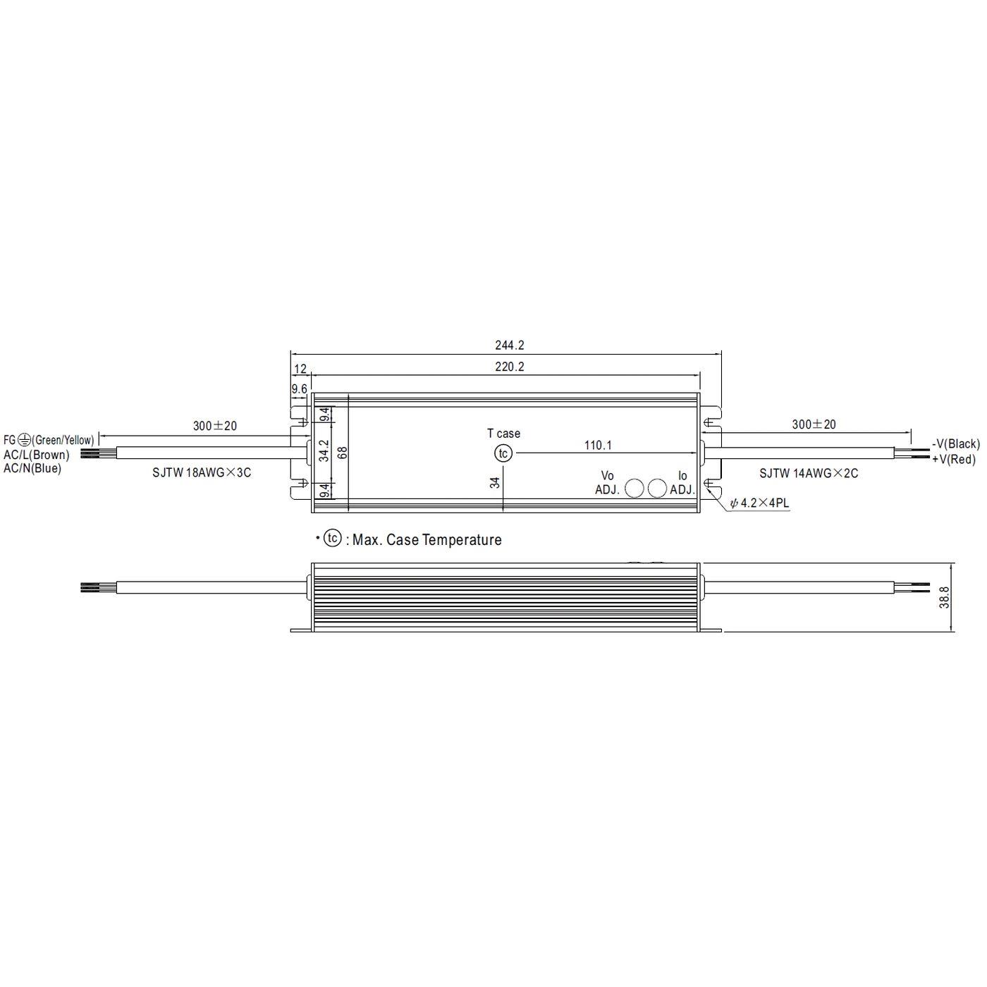 HLG-240H-12A 192W 12V 16A LED Netzteil Trafo Treiber IP65