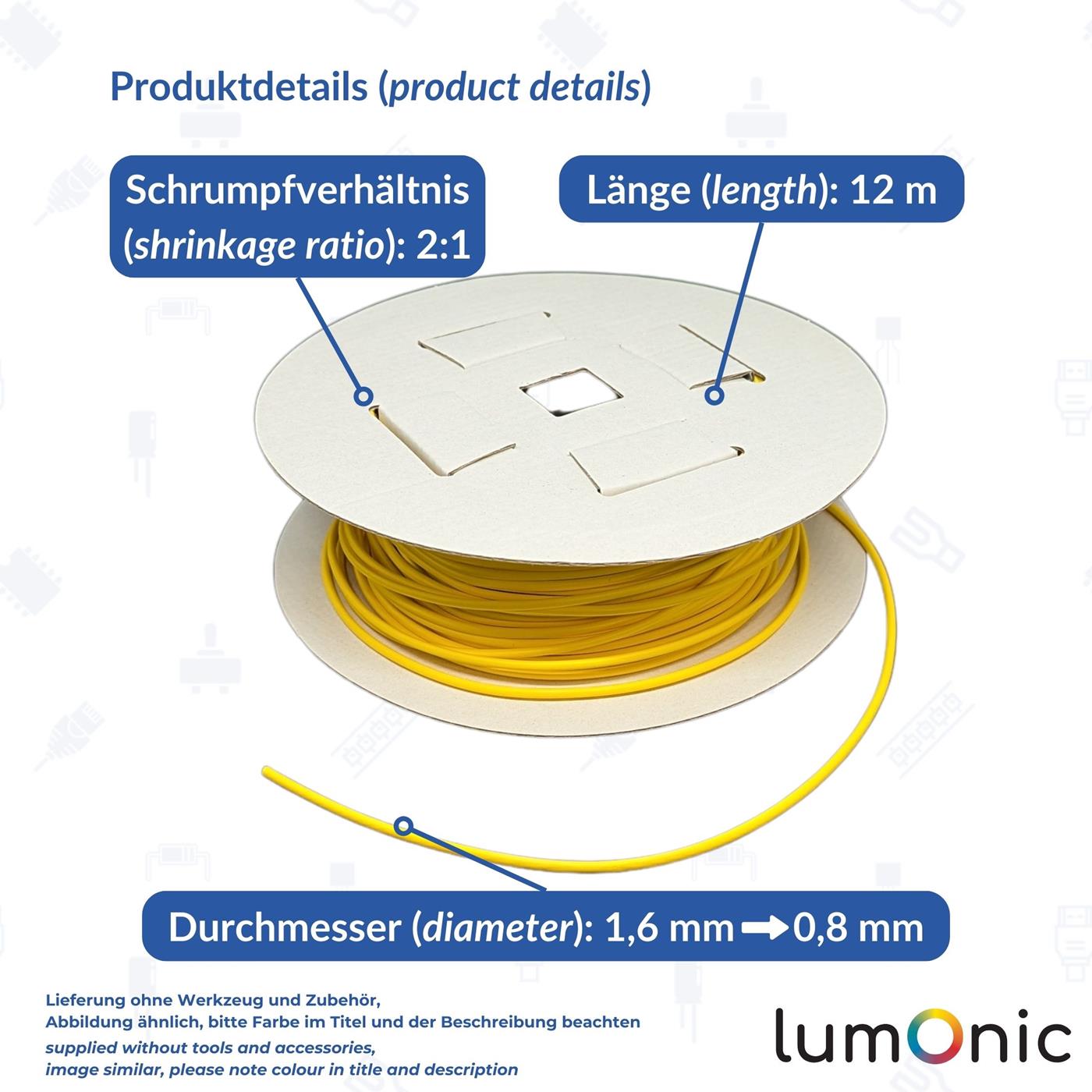 12m Schrumpfschlauch Box 2:1 1,6 -> 0,8mm Transparent
