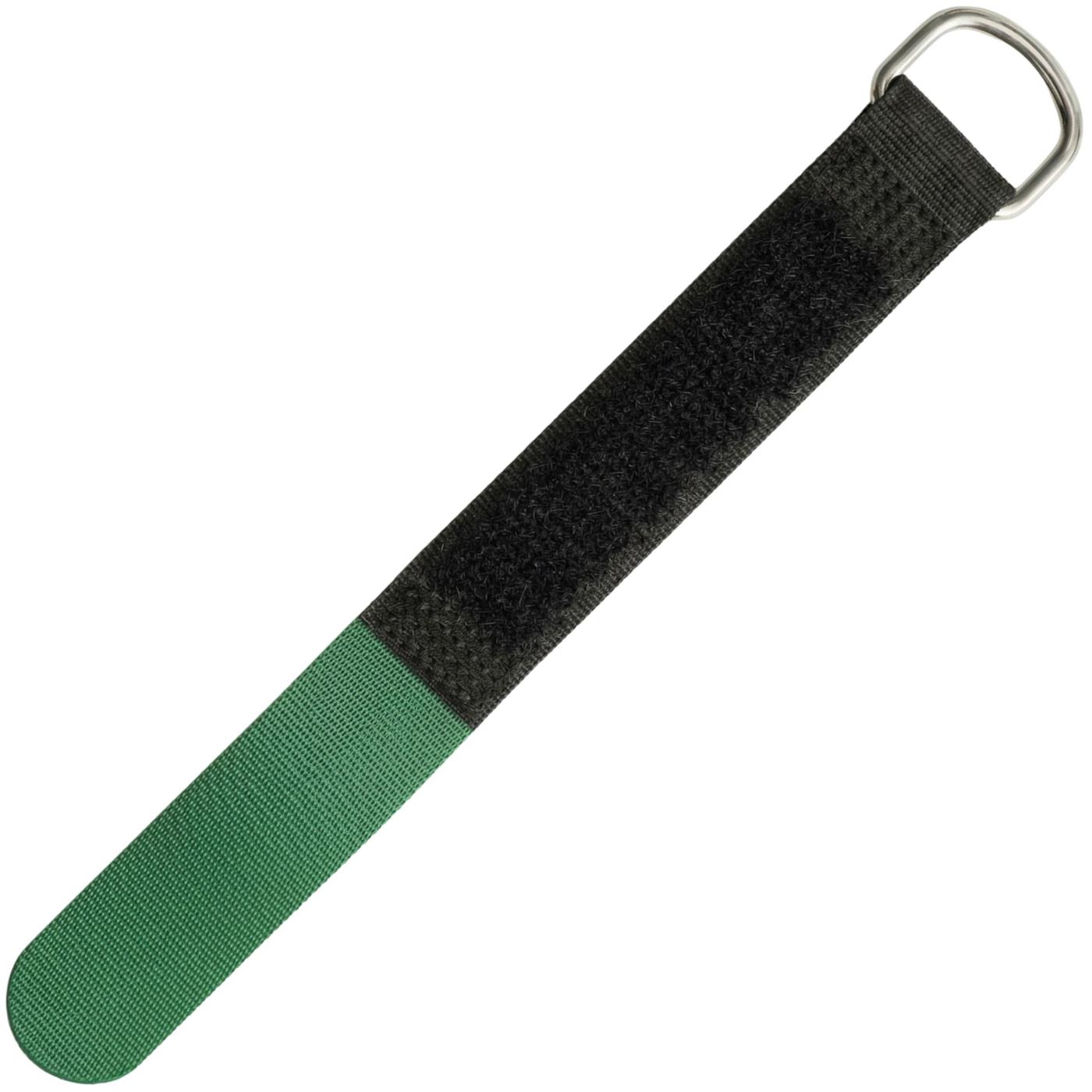 Lumonic 10 Stück Klettkabelbinder schwarz / grün, 400x30mm, gekreuzt, robuste Metallöse, Kabelklett mehrfach wiederverwendbar, einfaches Kabelmanagement und Ordnung