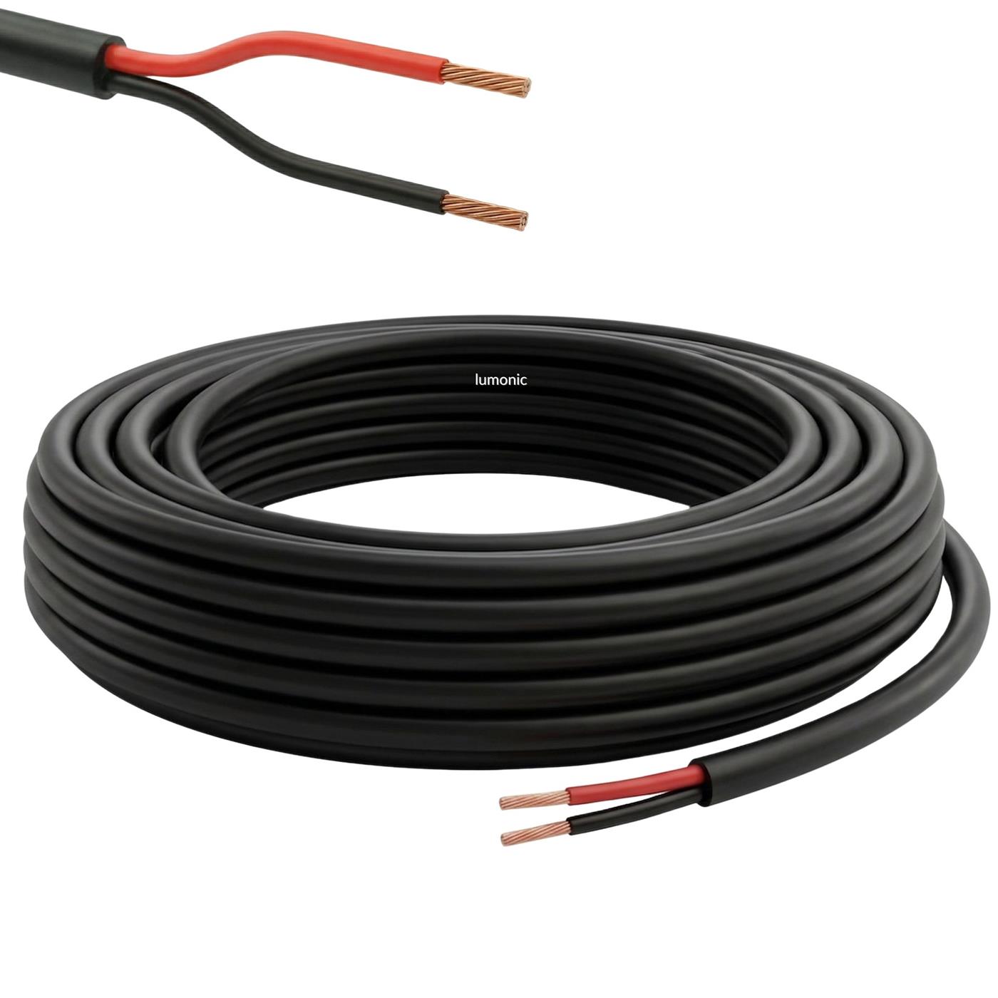 1m LED Steuerleitung 2x 0,34mm² LiYY Verlängerung 2 adrig Stromkabel Schwarz UV beständig