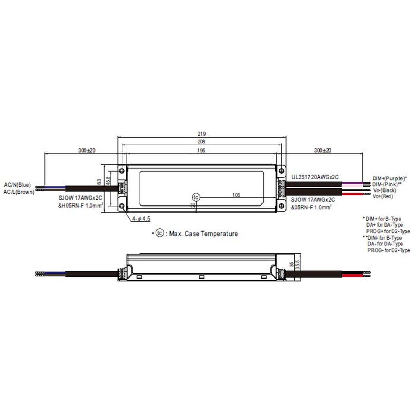 ELG-150-48DA-3Y 105W 48V 3,13A LED Netzteil Trafo Treiber IP67 Dimmbar DALI PWM
