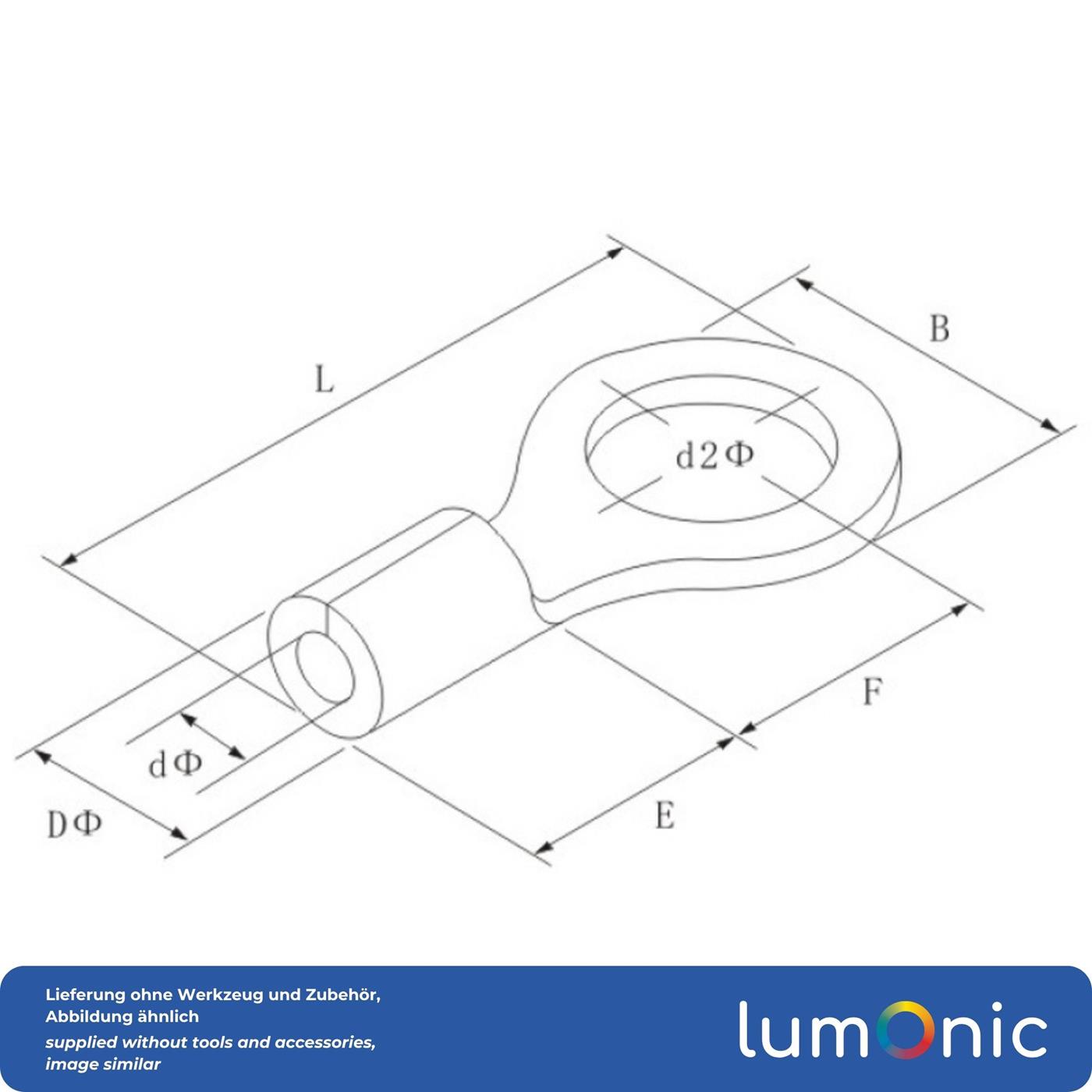 25x Ringkabelschuh blank 4-6mm² Lochdurchmesser M5 Ringzunge Kupfer verzinnt