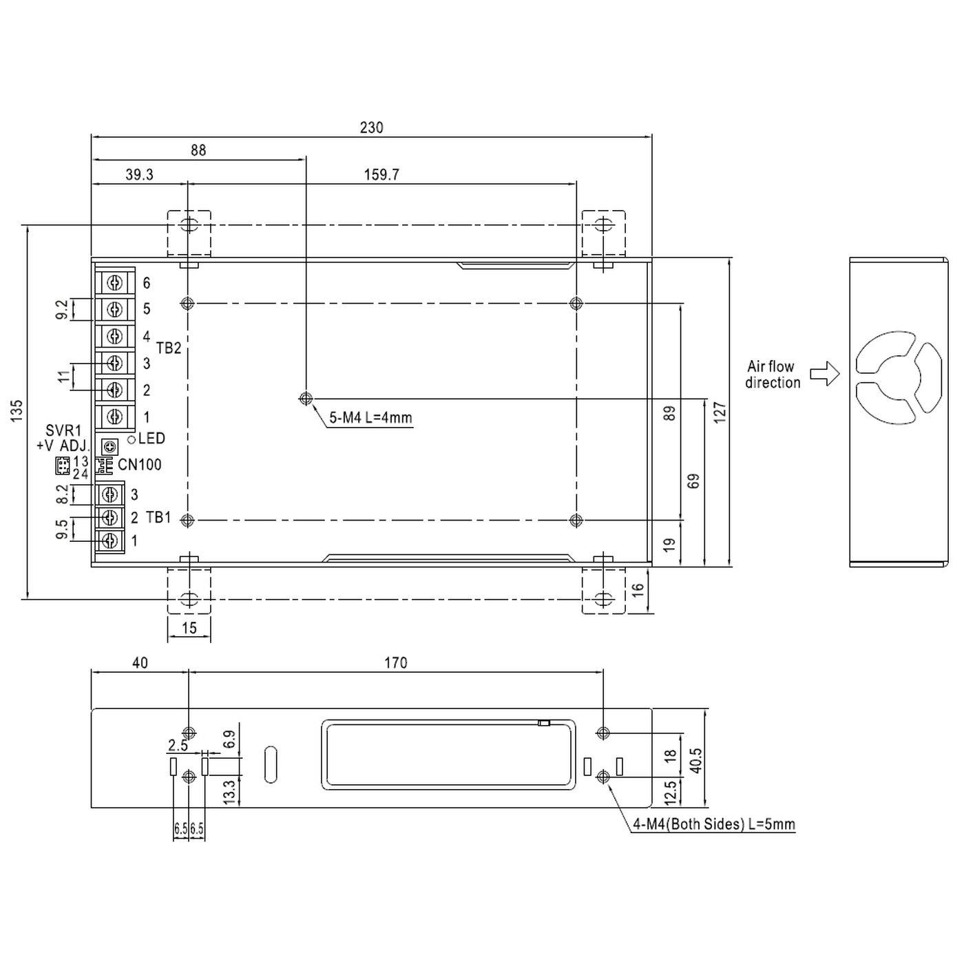RSP-500-5 360W 5V 90A Industrielles Netzteil