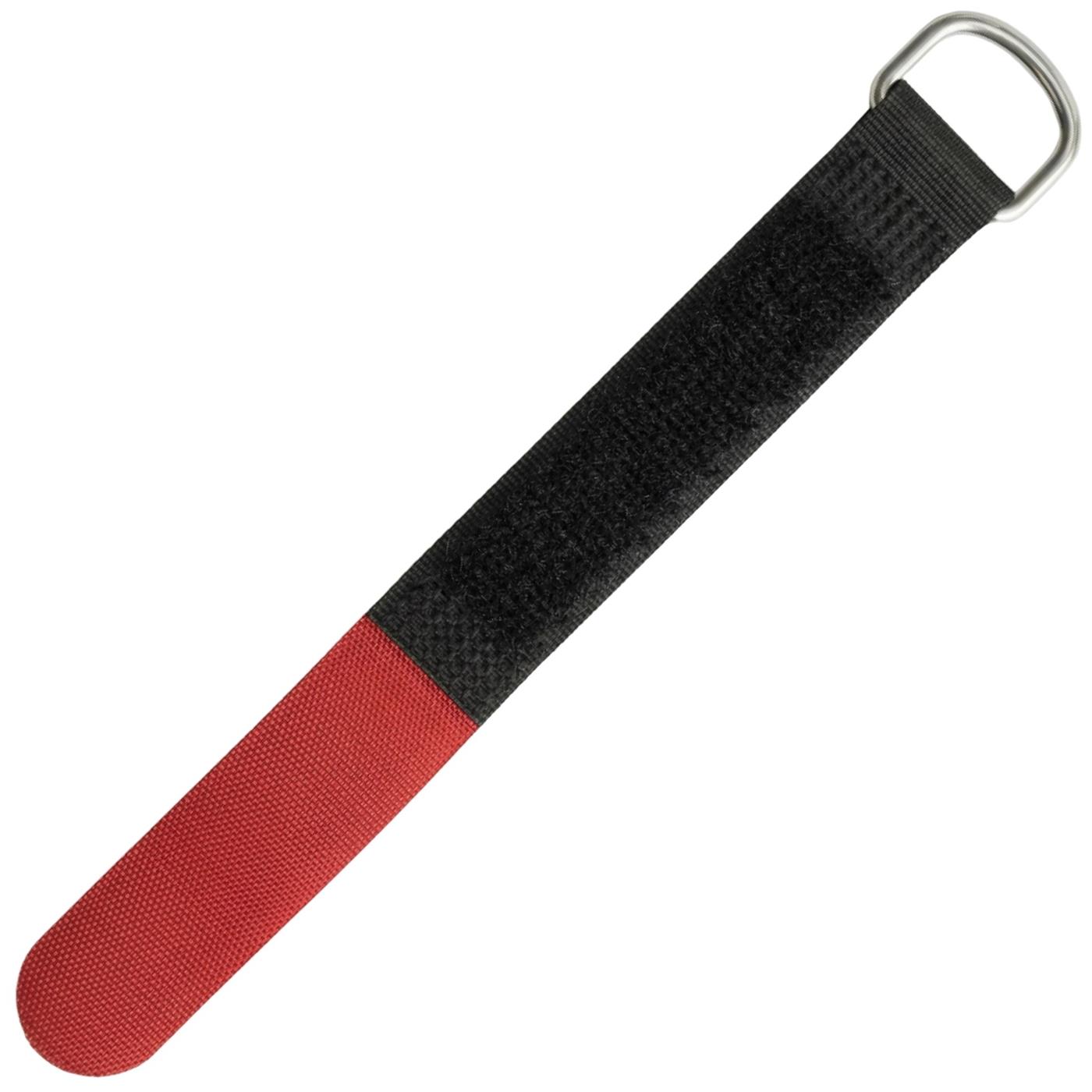 Lumonic 10 Stück Klettkabelbinder schwarz / rot, 200x20mm, gekreuzt, robuste Metallöse, Kabelklett mehrfach wiederverwendbar, einfaches Kabelmanagement und Ordnung