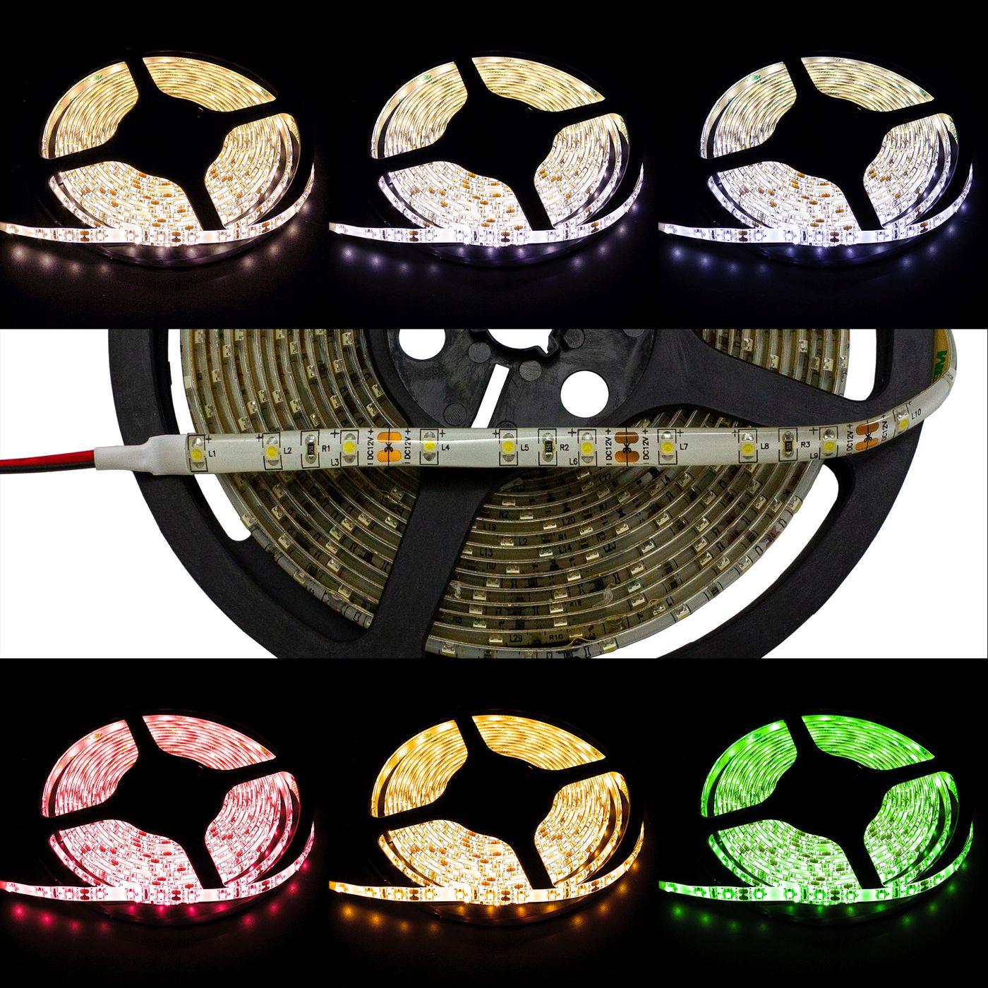 5m (500cm) LED Streifen Band Leiste 12V Warm Weiß 3000K IP65 300LEDs 60LED/m SMD3528