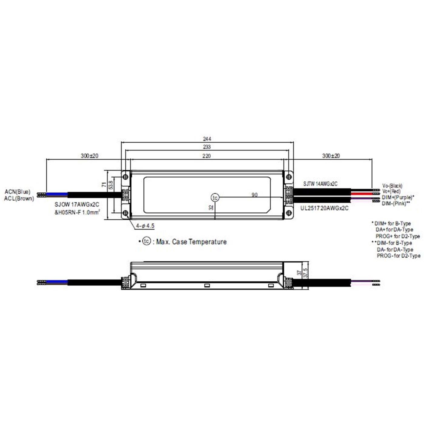 ELG-200-12B-3Y 192W 12V 16A LED Netzteil Trafo Treiber IP67 Dimmbar 0-10V PWM