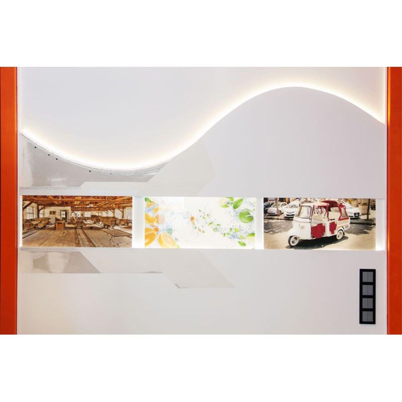 2m LED Trockenbauprofil ADP 35 für hinterleuchtete, bedruckte Glasbilder für Gipskartonplatten Stahl Zinkblech