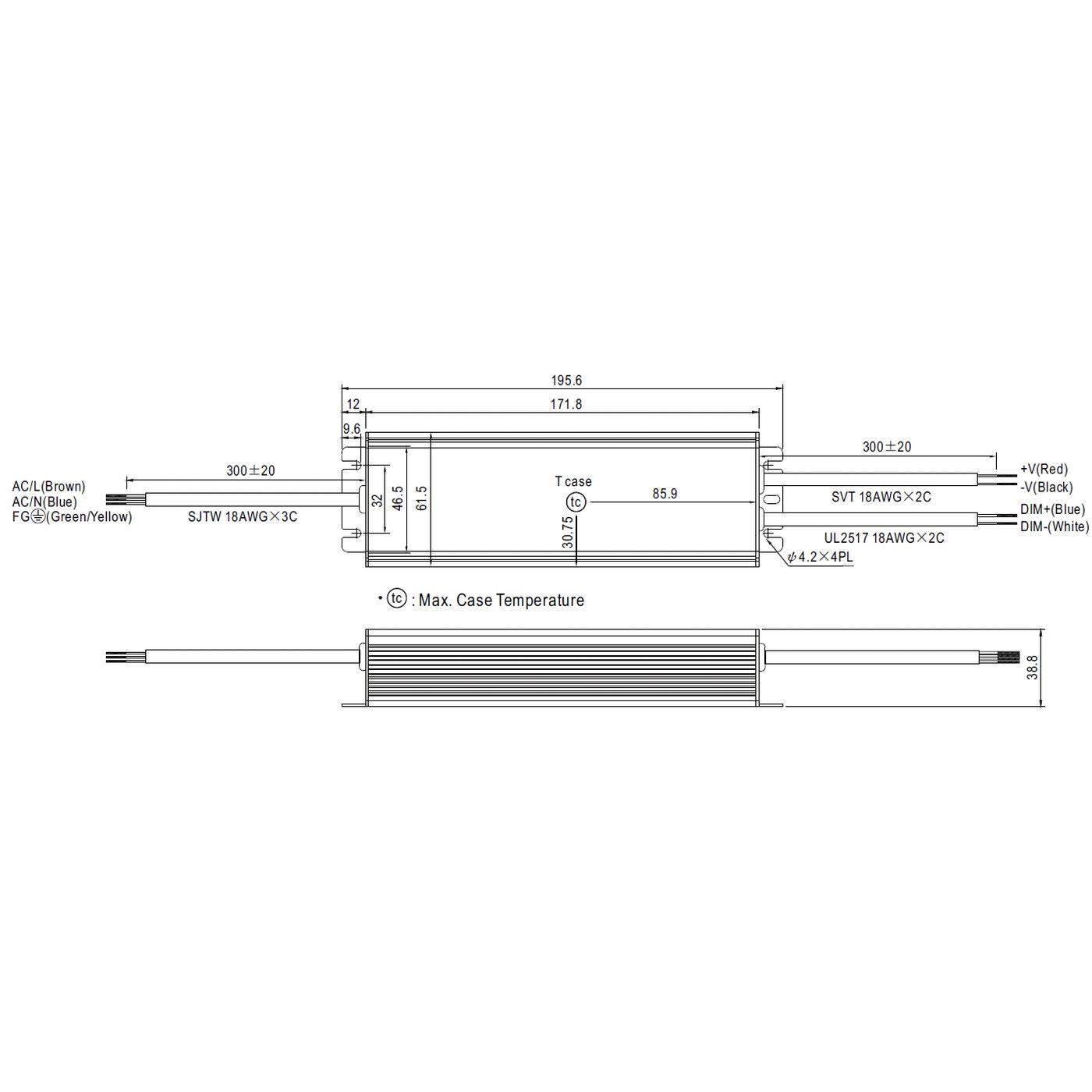 HLG-185H-24A 187W 24V 7,8A LED Netzteil Trafo Treiber IP65