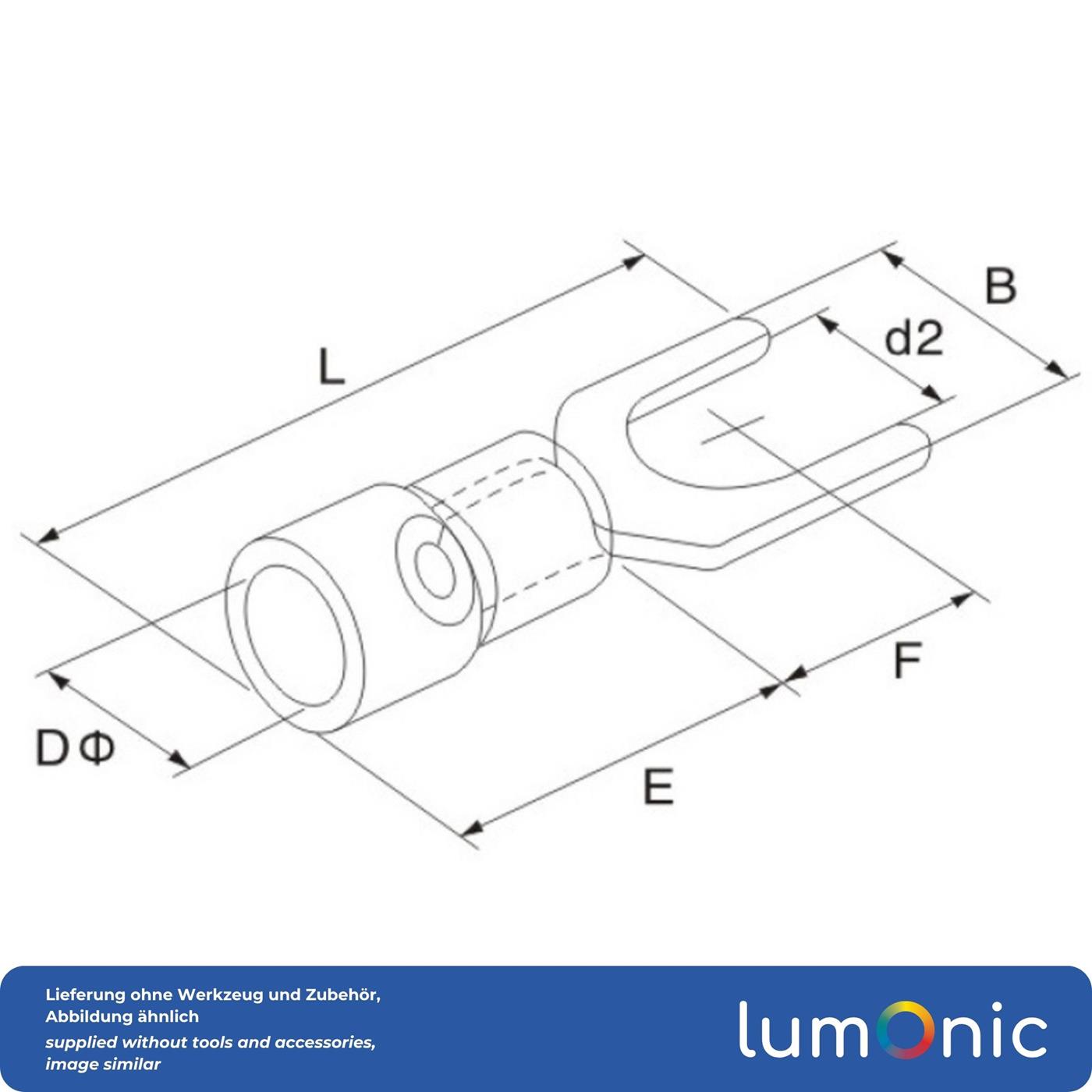 25x Gabelkabelschuh teilisoliert 0,5-1,5mm² Lochdurchmesser M3 Rot Ringzunge Kupfer verzinnt