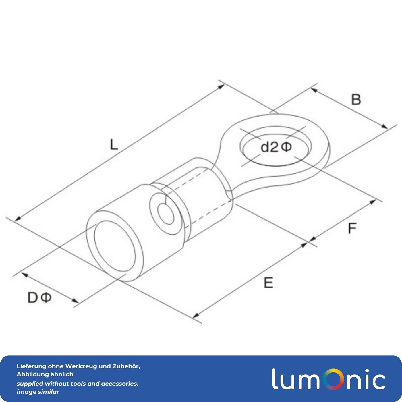 25x Ringkabelschuh teilisoliert 1,5-2,5mm² Lochdurchmesser M3 Blau Ringzunge Kupfer verzinnt