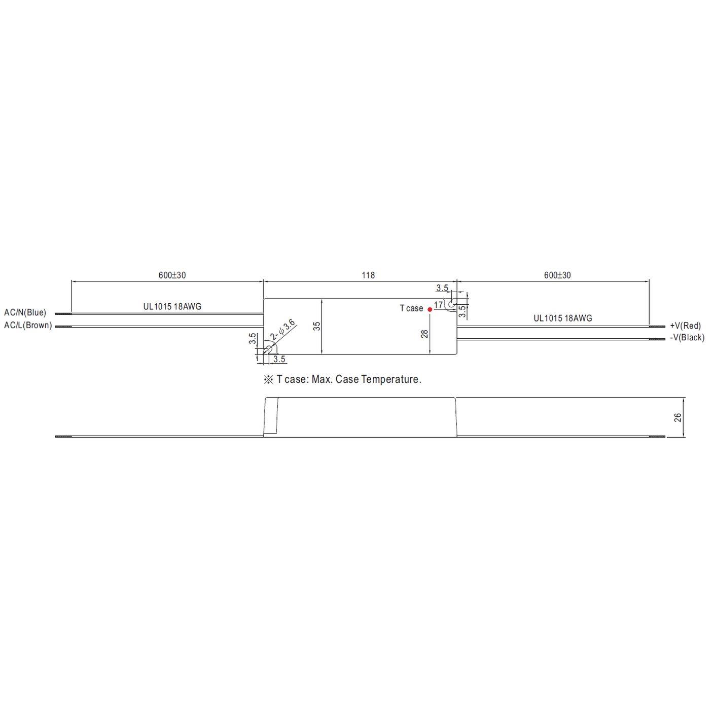 LPC-20-350 17W 350mA 9...48VDC Konstantstrom LED Netzteil Treiber Trafo IP67