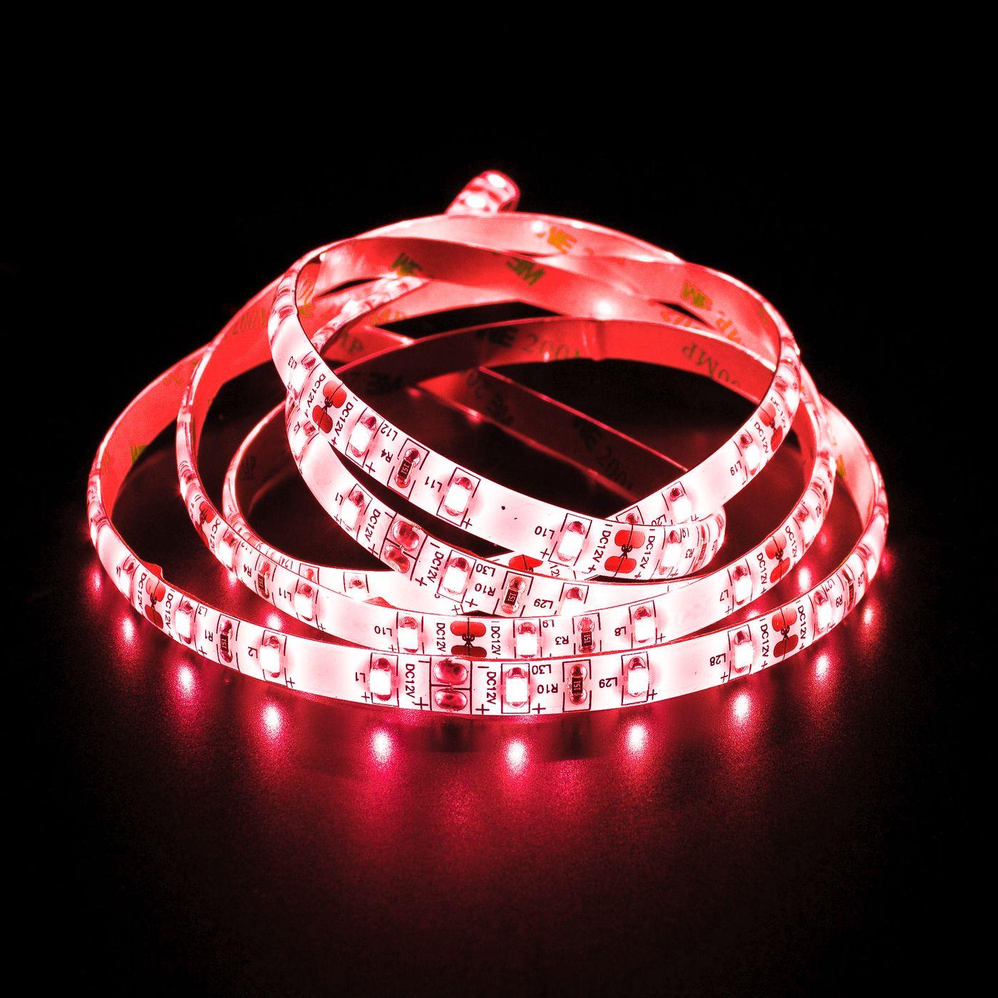 5m (500cm) LED Streifen Band Leiste 12V Rot IP65 300LEDs 60LED/m SMD3528