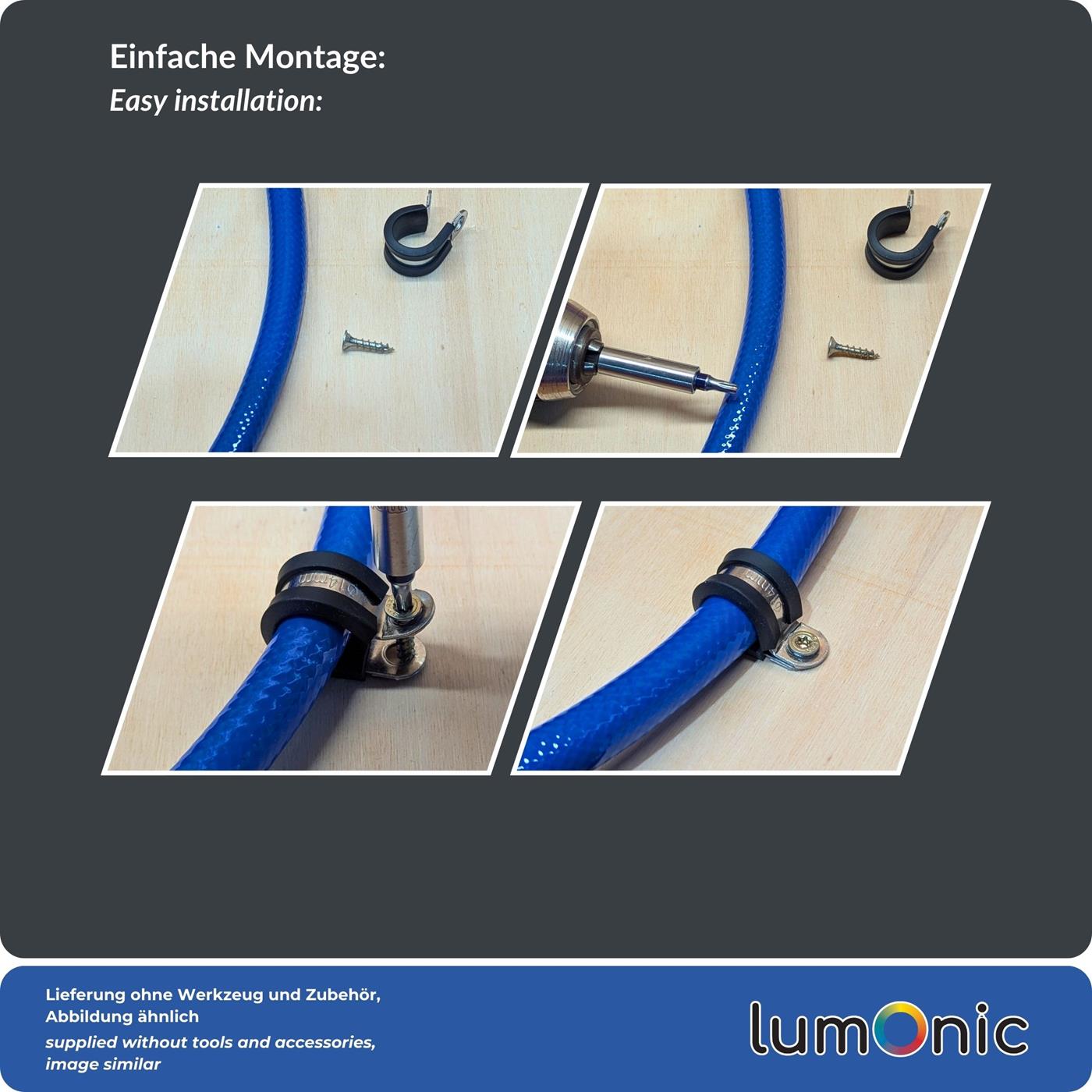 5x P-Clip Leitungsschelle Edelstahl V2A mit Gummi 6mm Rohrschelle Befestigungsschelle