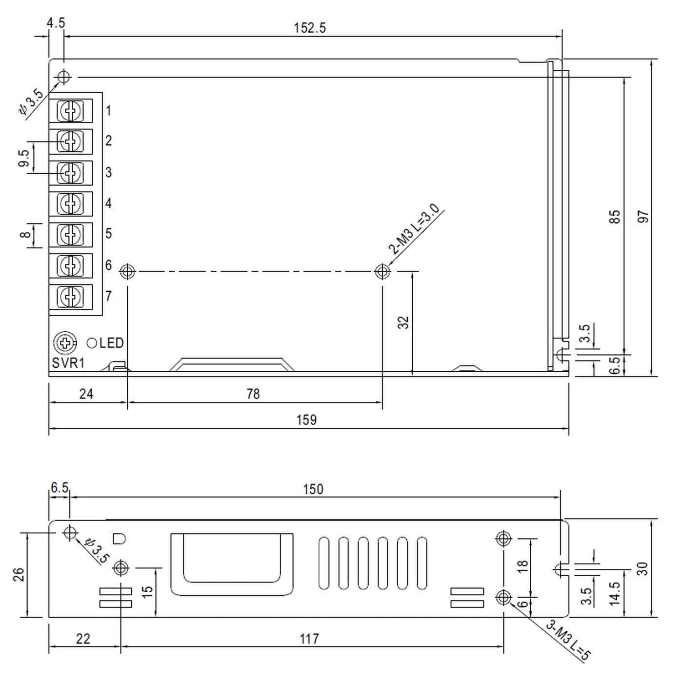 LRS-150-48 158W 48V 3,3A Industrielles Netzteil